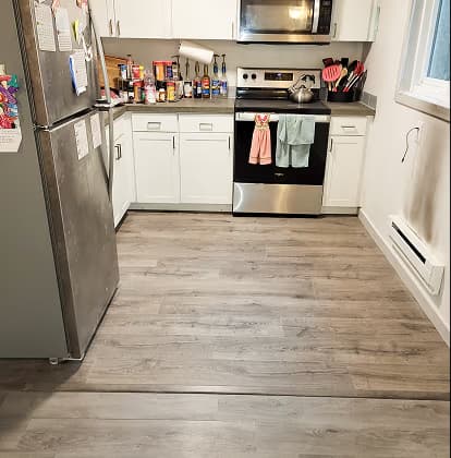 New flooring in a kitchen