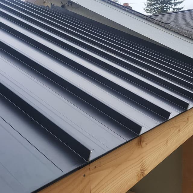 metal roof on a patio shelter