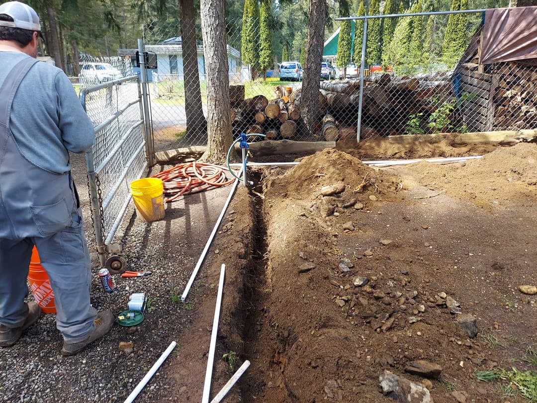 water line replacement in progress